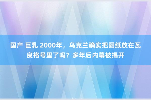 国产 巨乳 2000年，乌克兰确实把图纸放在瓦良格号里了吗？多年后内幕被揭开