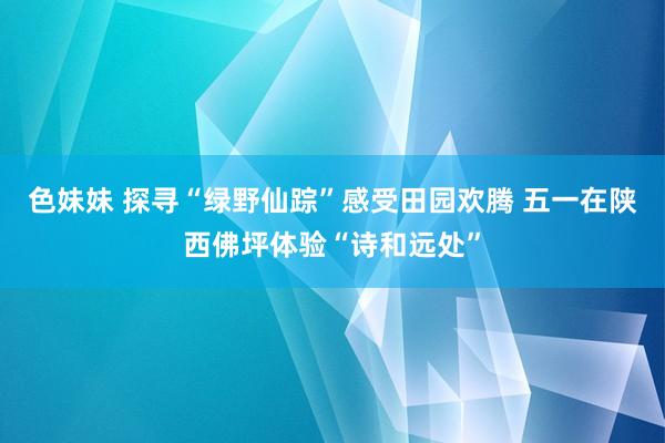 色妹妹 探寻“绿野仙踪”感受田园欢腾 五一在陕西佛坪体验“诗和远处”